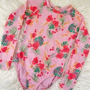 Art Class " Rash Guard Swimsuit in Pink Floral"